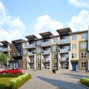 3d rendering of condo building at Pacific Station