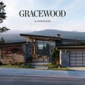Modern West Coast home at Gracewood in Fairwinds, showcasing Nanoose Bay real estate surrounded by forest and mountain views.